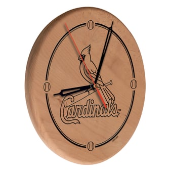 St. Louis Cardinals 13" Engraved Solid Wood Clock