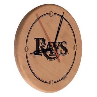 Tampa Bay Rays 13" Engraved Solid Wood Clock