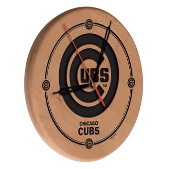 "Chicago Cubs 13"" Engraved Solid Wood Clock"