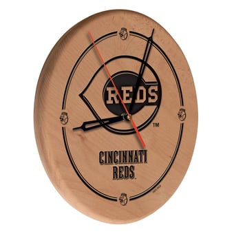 Cincinnati Reds 13" Engraved Solid Wood Clock
