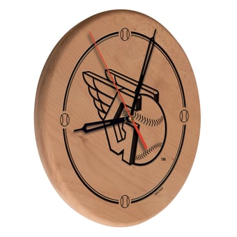 "Cleveland Guardians 13"" Engraved Solid Wood Clock"