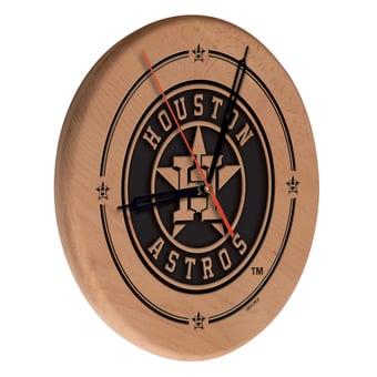 "Houston Astros 13"" Engraved Solid Wood Clock"