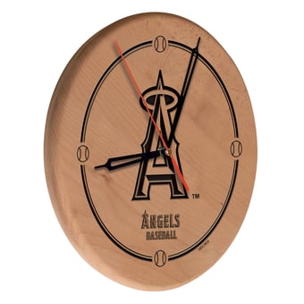 "Los Angeles Angels 13"" Engraved Solid Wood Clock"