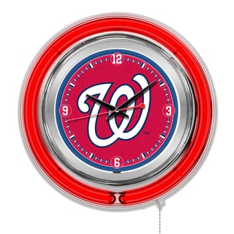 Washington Nationals Double-Walled Neon Clock