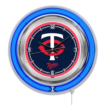 Minnesota Twins Double-Walled Neon Clock