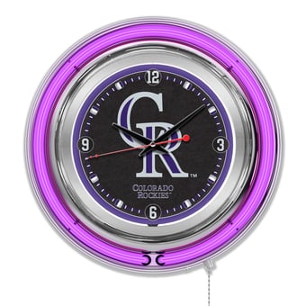 Colorado Rockies Double-Walled Neon Clock