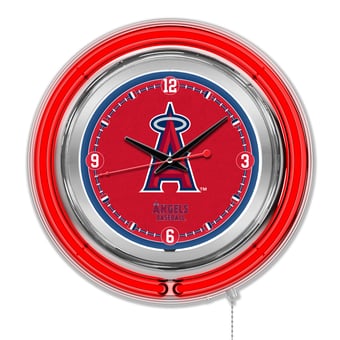 Los Angeles Angels Double-Walled Neon Clock