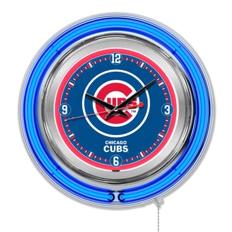 Chicago Cubs Double-Walled Neon Clock