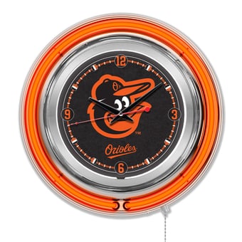 Baltimore Orioles Double-Walled Neon Clock