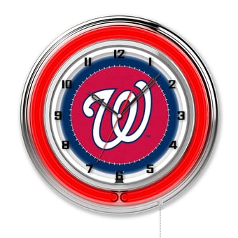 Washington Nationals 19" Double Neon Wall Clock
