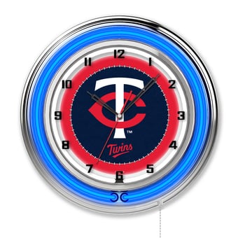 Minnesota Twins 19" Double Neon Wall Clock