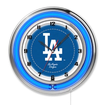 "Los Angeles Dodgers 19"" Double Neon Wall Clock"