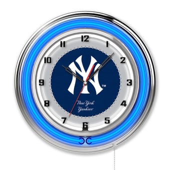 "New York Yankees 19"" Double Neon Wall Clock"