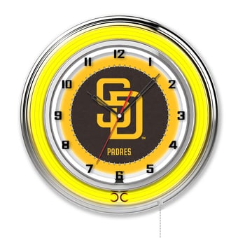 San Diego Padres 19" Double Neon Wall Clock