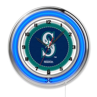 Seattle Mariners 19" Double Neon Wall Clock