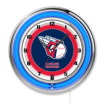 Cleveland Guardians 19" Double Neon Wall Clock