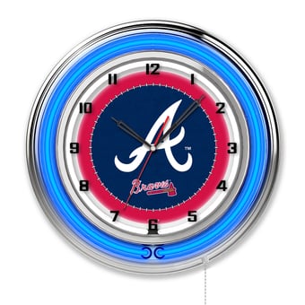 Atlanta Braves 19" Double Neon Wall Clock