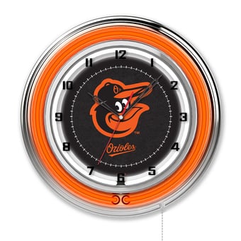 Baltimore Orioles 19" Double Neon Wall Clock