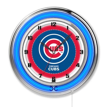 Chicago Cubs 19" Double Neon Wall Clock