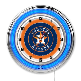 Houston Astros 19" Double Neon Wall Clock