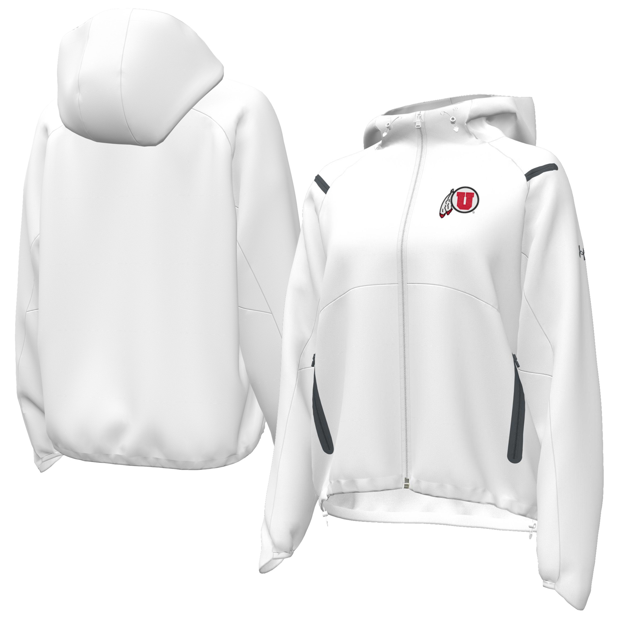 Women’s Under Armour White Utah Utes UA Storm Raglan Woven Full-Zip Hoodie Women’s Under Armour White Utah Utes UA Storm Raglan Woven Full-Zip Hoodie