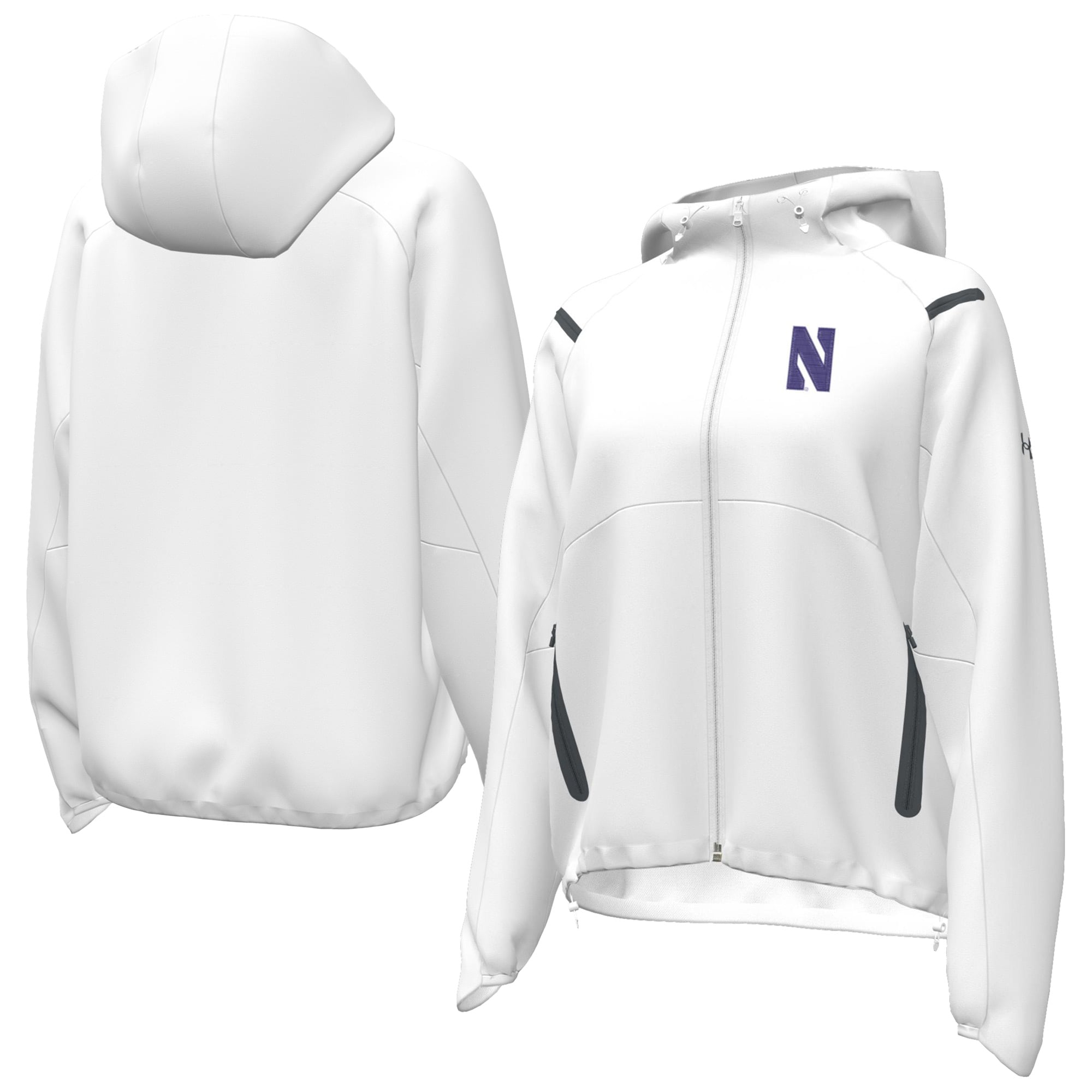 Women's Under Armour  White Northwestern Wildcats UA Storm Raglan Woven Full-Zip Hoodie