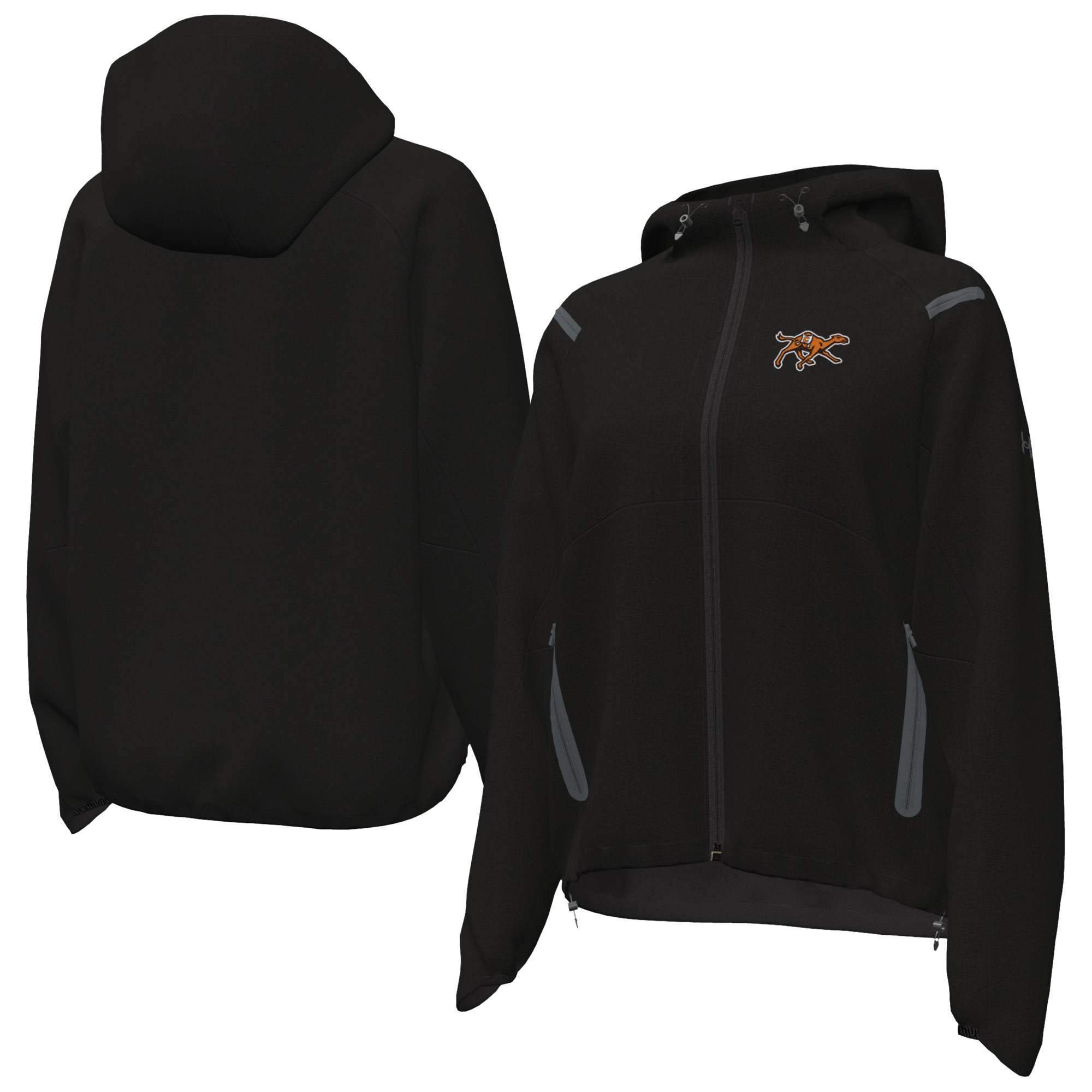 Women's Under Armour  Black Campbell Fighting Camels UA Storm Raglan Woven Full-Zip Hoodie