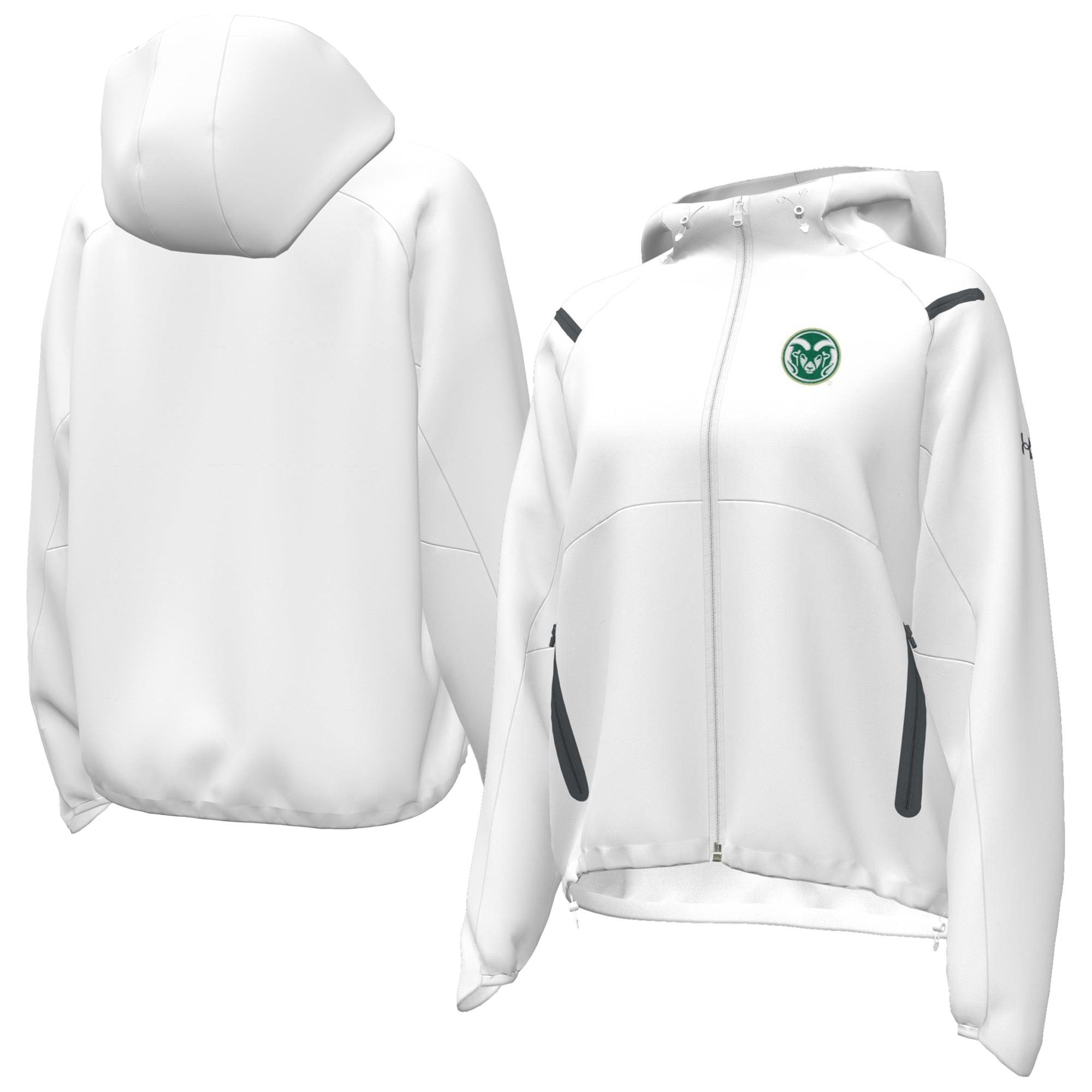 Women's Under Armour  White Colorado State Rams UA Storm Raglan Woven Full-Zip Hoodie