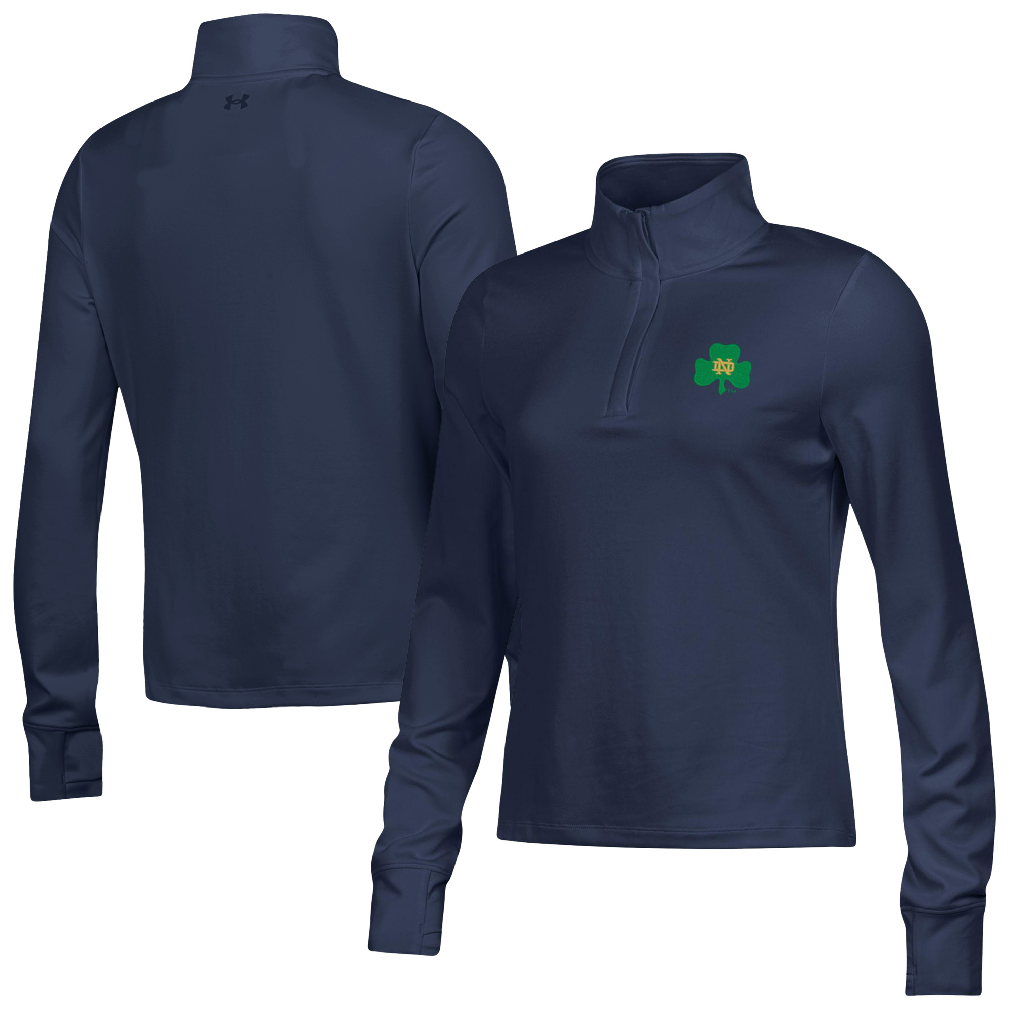 Women's Under Armour Navy Notre Dame Fighting Irish Motion Quarter-Zip Top