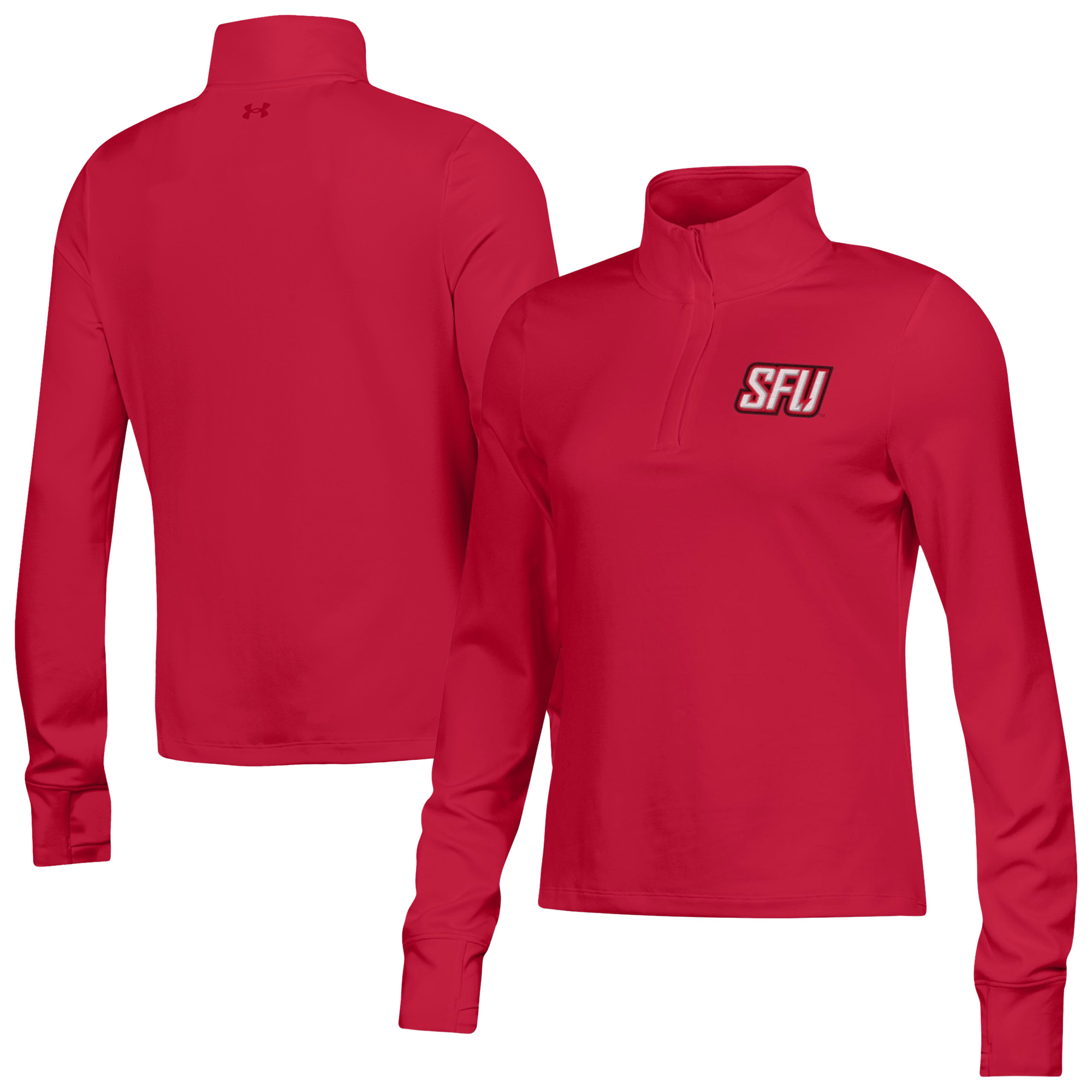 Women's Under Armour Red Saint Francis Red Flash Motion Quarter-Zip Top