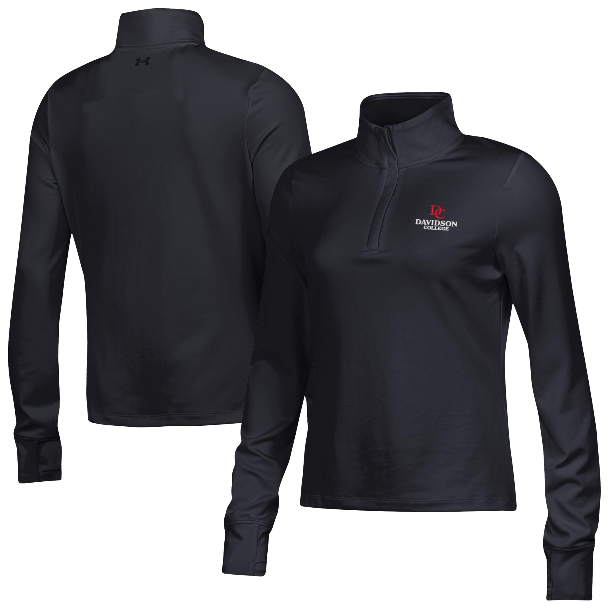 Women's Under Armour  Black Davidson Wildcats Motion Quarter-Zip Top
