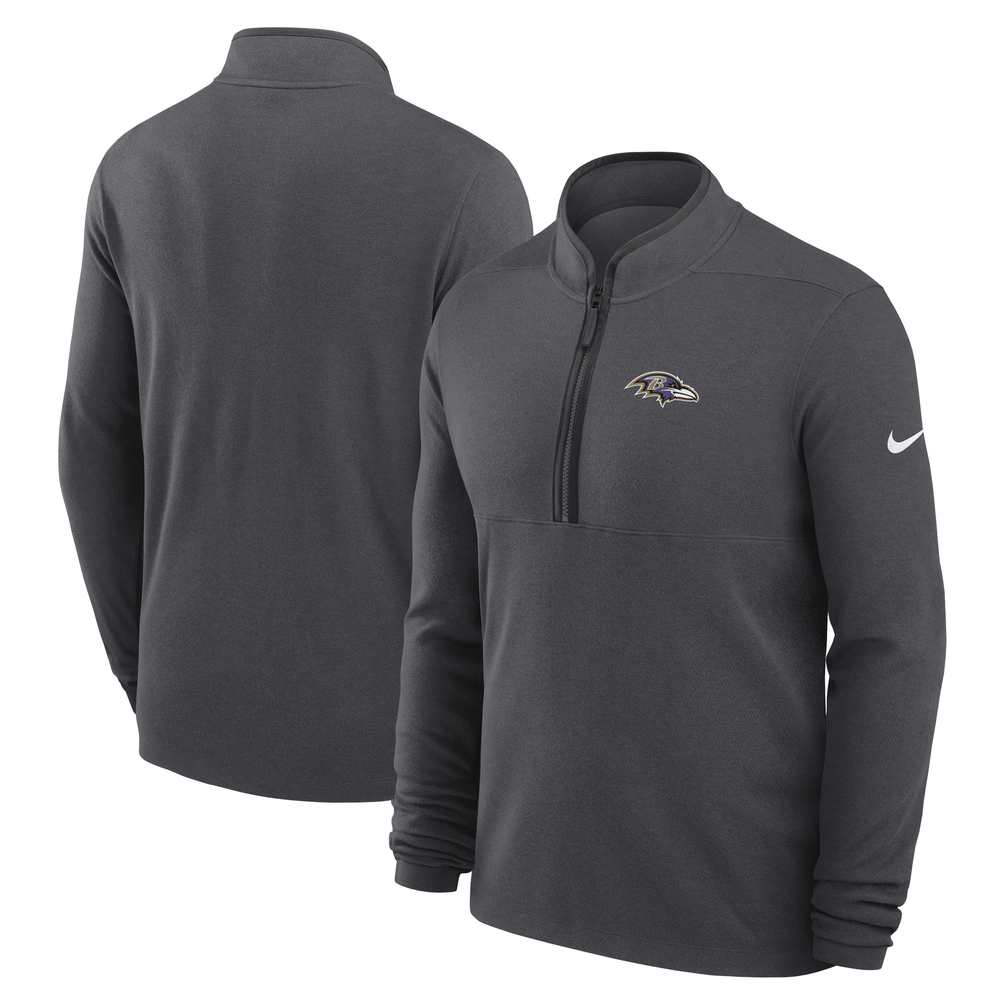 Men's Nike Anthracite Baltimore Ravens Primetime Victory Dri-FIT Half-Zip Pullover