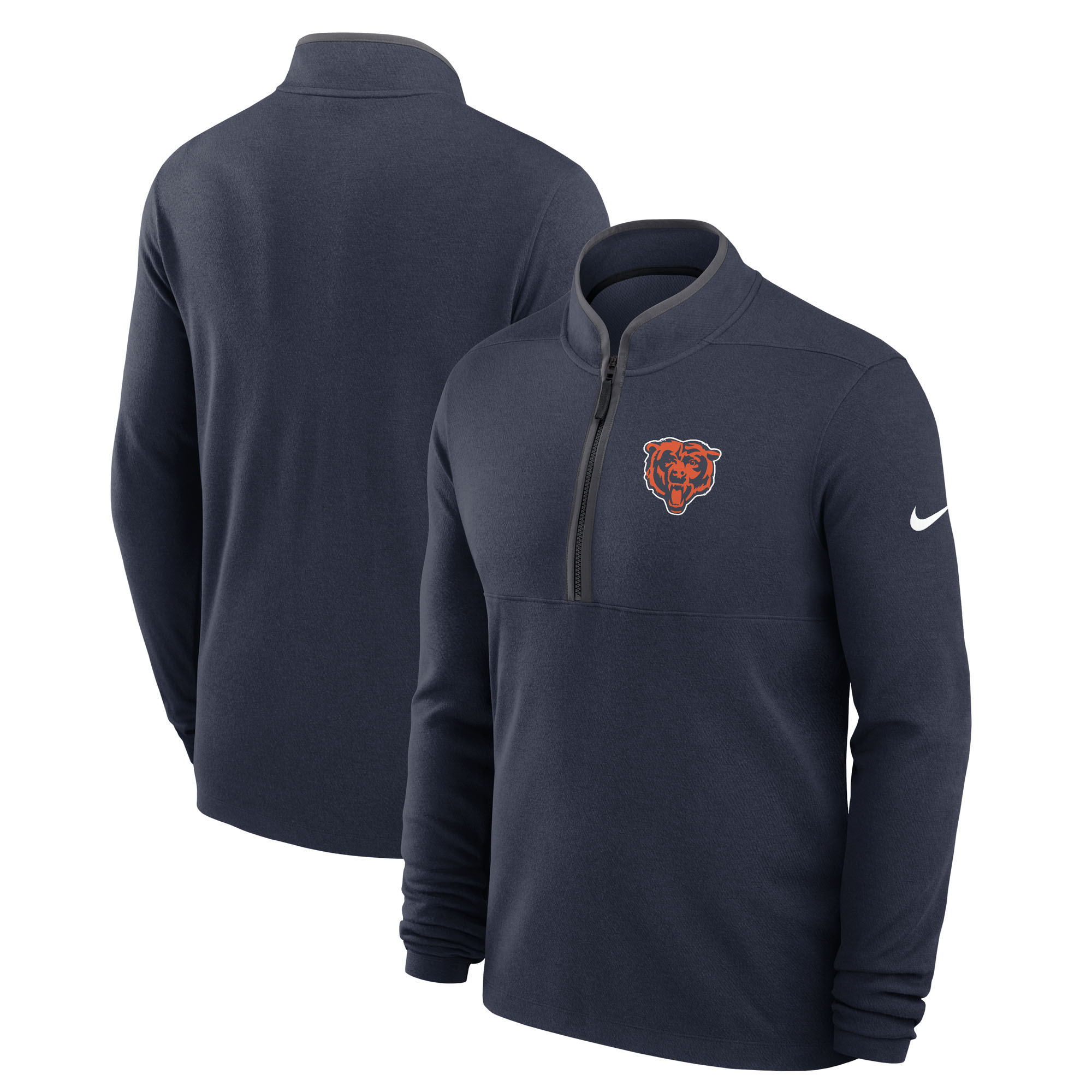 Men's Nike Navy Chicago Bears Primetime Victory Dri-FIT Half-Zip Pullover