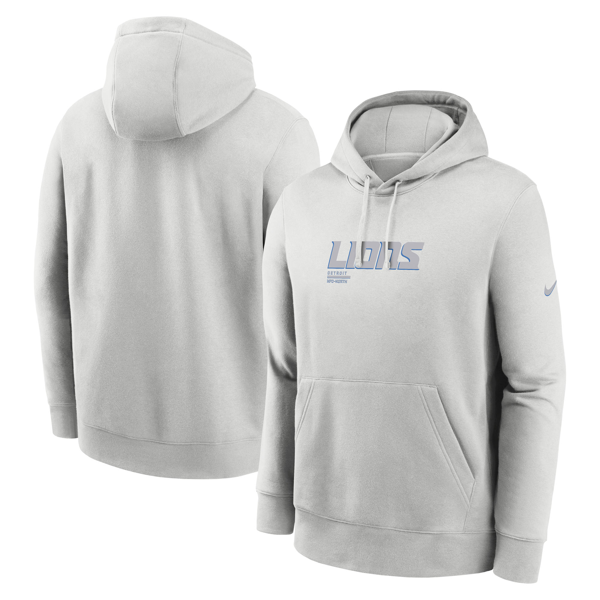 Men's Nike Gray Detroit Lions Edge Pack French Terry Club Pullover Hoodie