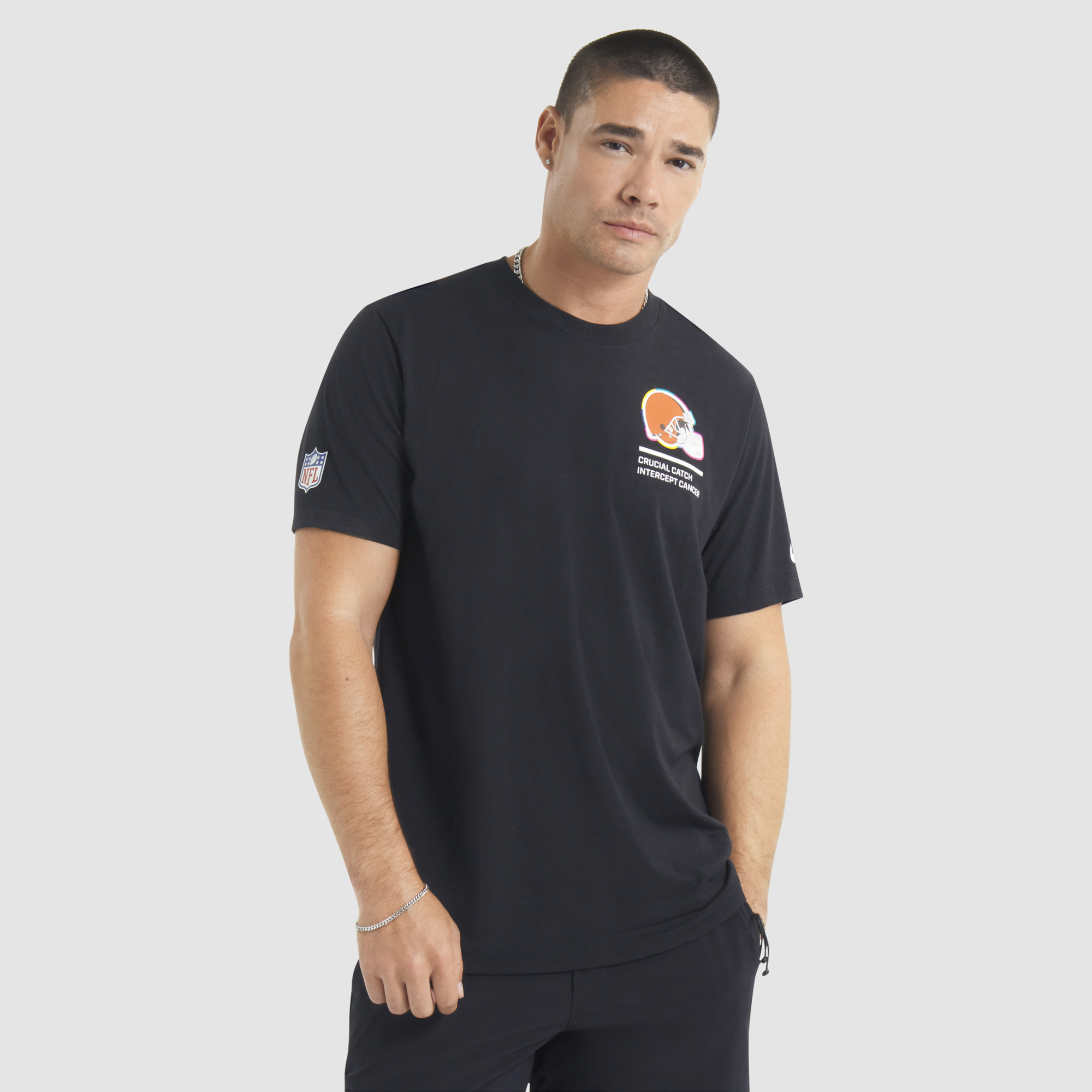 Men's Nike Black Cleveland Browns 2025 NFL Crucial Catch Tri-Blend Dri-FIT T-Shirt