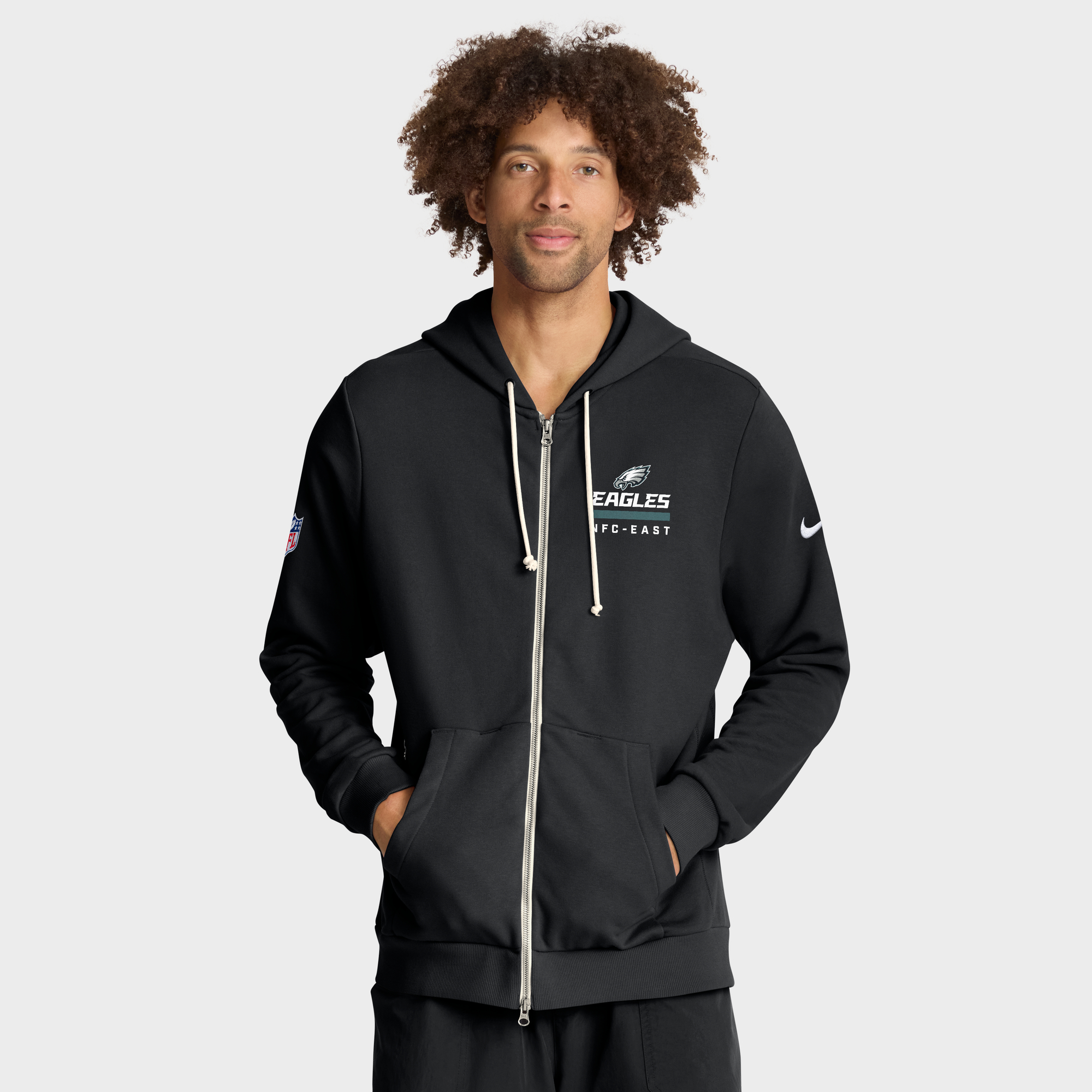 Men's Nike Black Philadelphia Eagles Sideline Standard Issue Utility Player Dri-FIT Full-Zip Hoodie