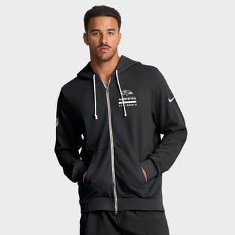Men's Nike Black Baltimore Ravens Sideline Standard Issue Utility Player Dri-FIT Full-Zip Hoodie