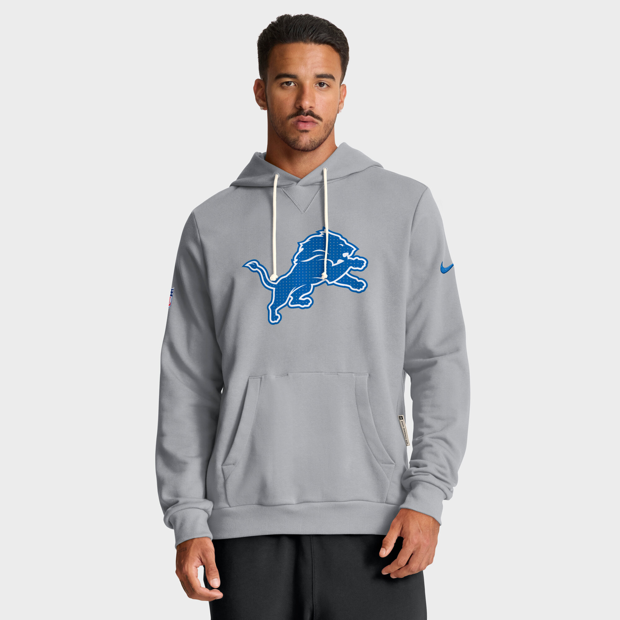 Men's Nike Gray Detroit Lions Sideline Standard Issue Initial Home Dri-FIT Hoodie