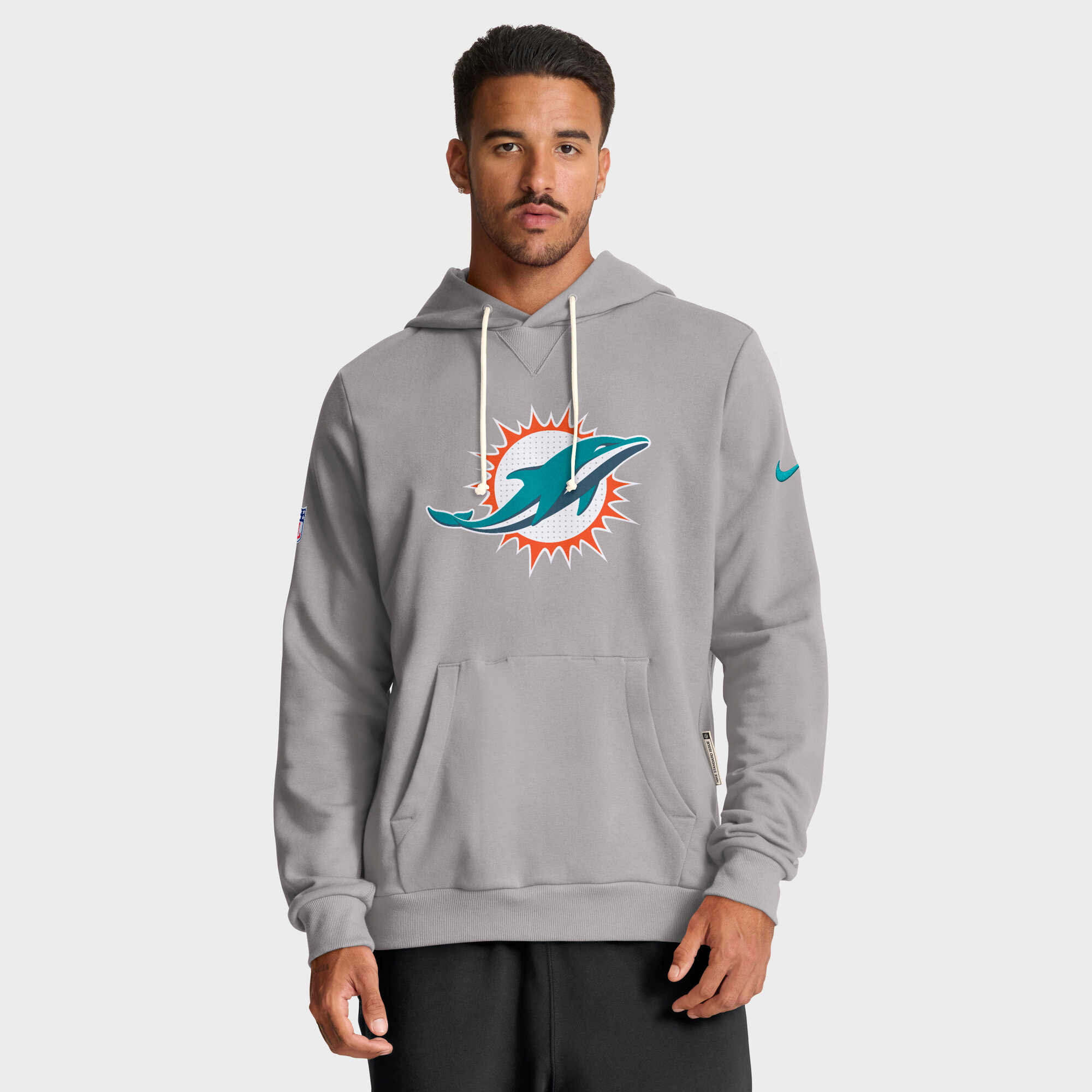 Men's Nike Charcoal Miami Dolphins Sideline Standard Issue Initial Home Dri-FIT Hoodie