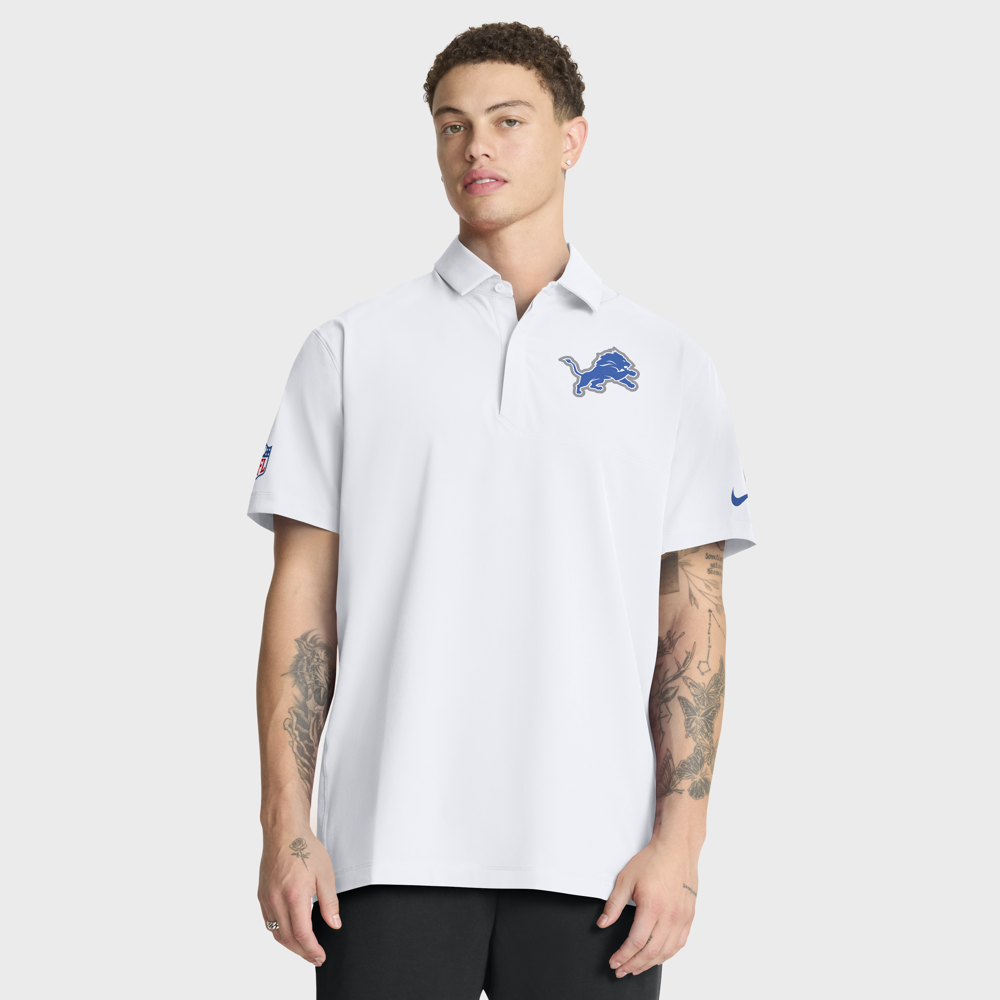 Men's Nike White Detroit Lions Sideline Woven Dri-FIT Polo