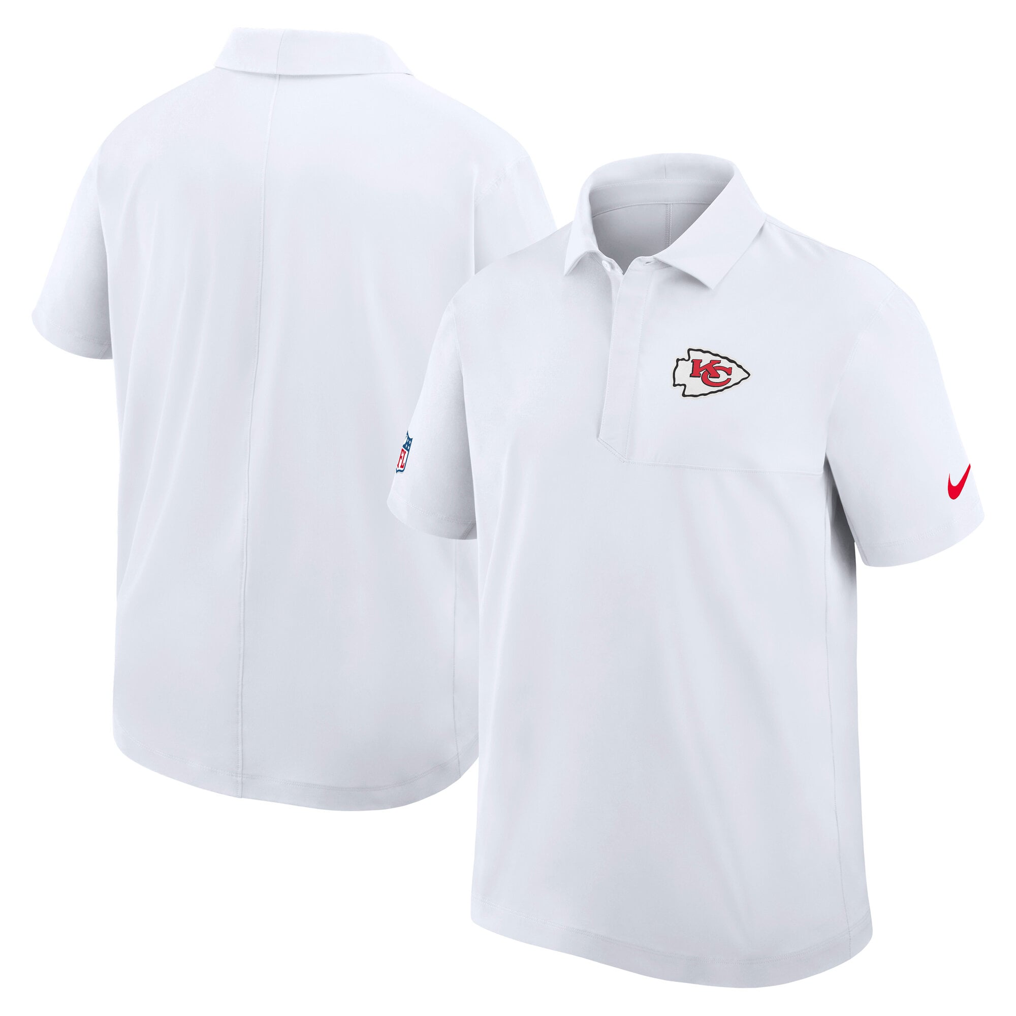 Men's Nike White Kansas City Chiefs Sideline Woven Dri-FIT Polo