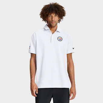 Men's Nike White Pittsburgh Steelers Sideline Woven Dri-FIT Polo