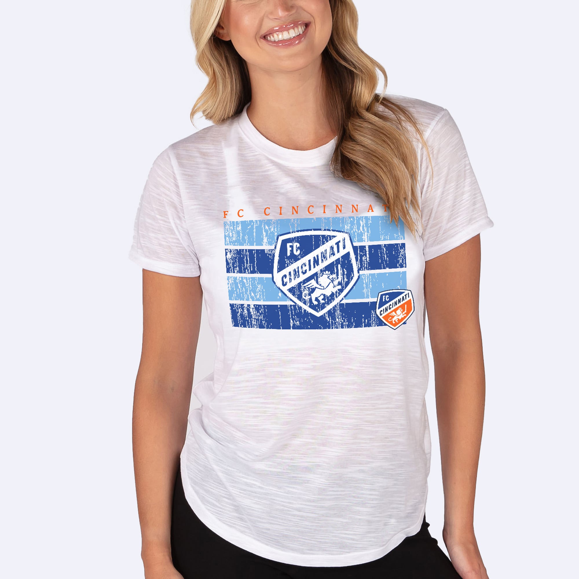 Women's Concepts Sport White FC Cincinnati Infuse Distressed Slub Knit Top