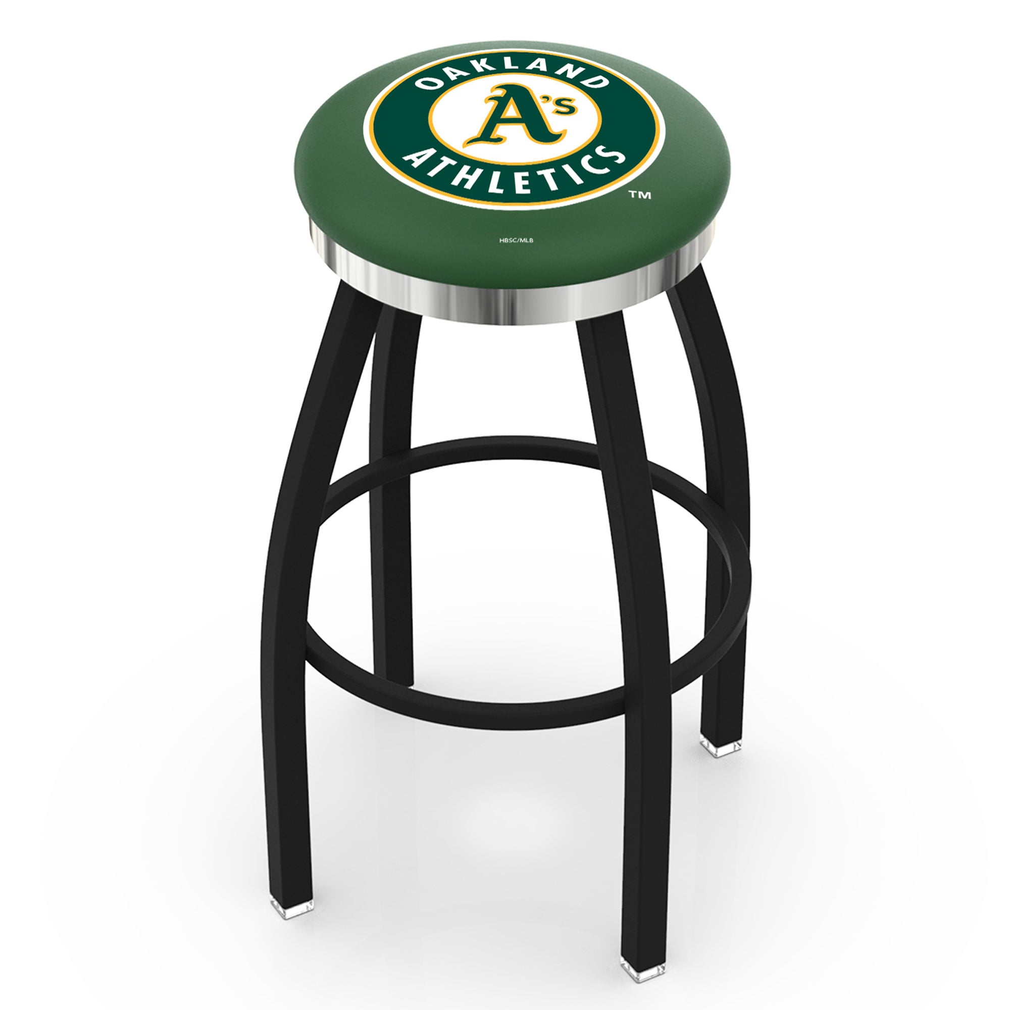 Athletics 30" Swivel Counter Stool with Chrome Accent