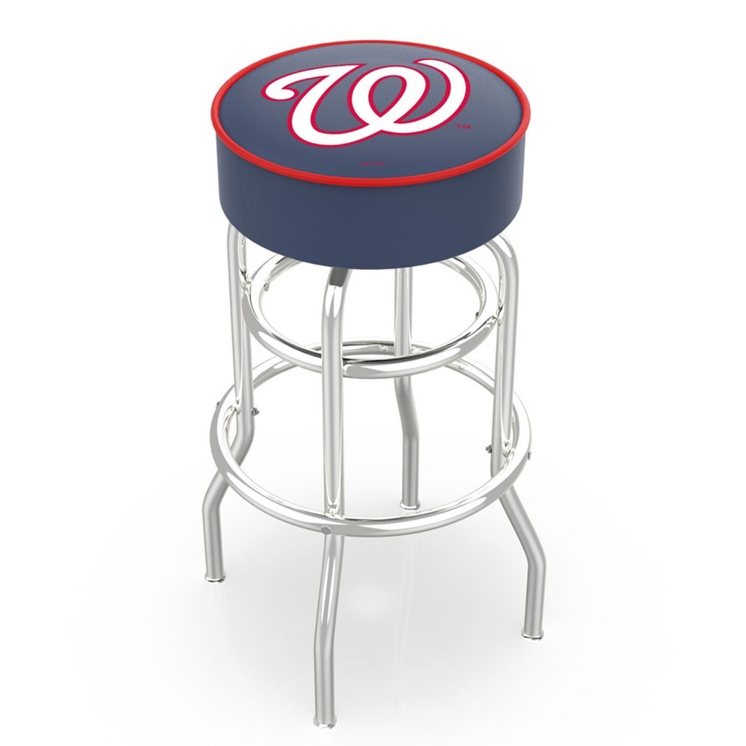 Washington Nationals 25" Double Ring Chrome Swivel Counter Stool