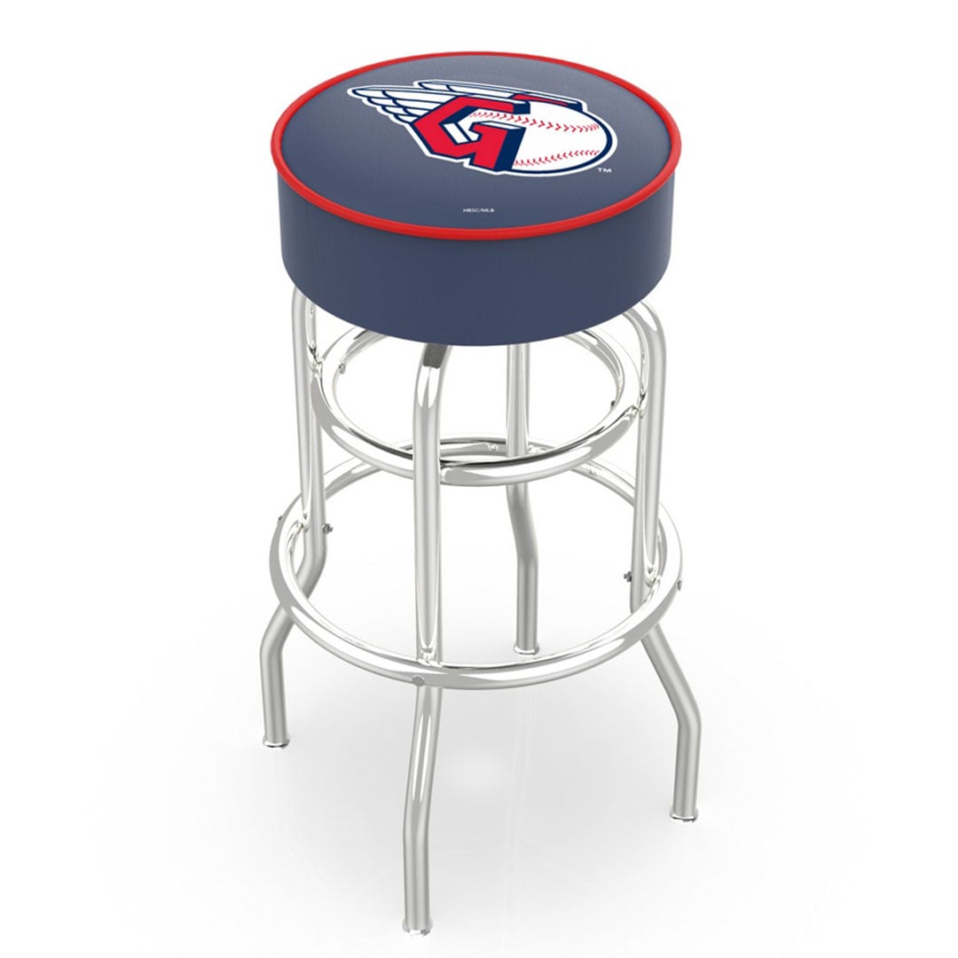 Cleveland Guardians 25" Double Ring Chrome Swivel Counter Stool
