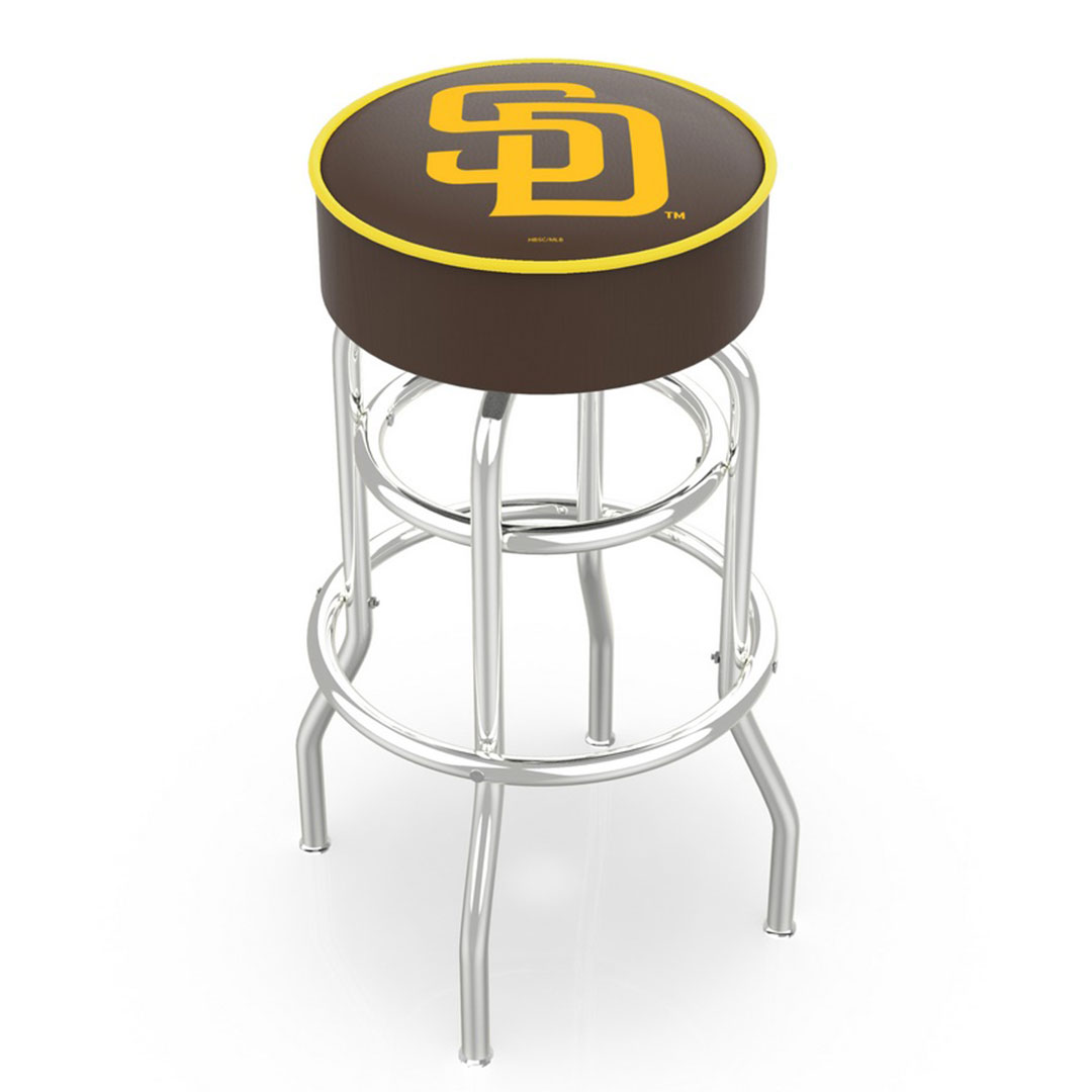 San Diego Padres 30" Double Ring Chrome Swivel Counter Stool