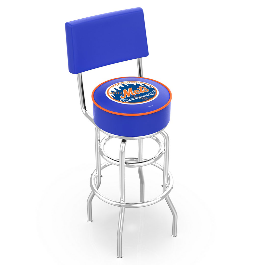 New York Mets 30″ Double Ring Chrome Swivel Counter Stool New York Mets 30″ Double Ring Chrome Swivel Counter Stool