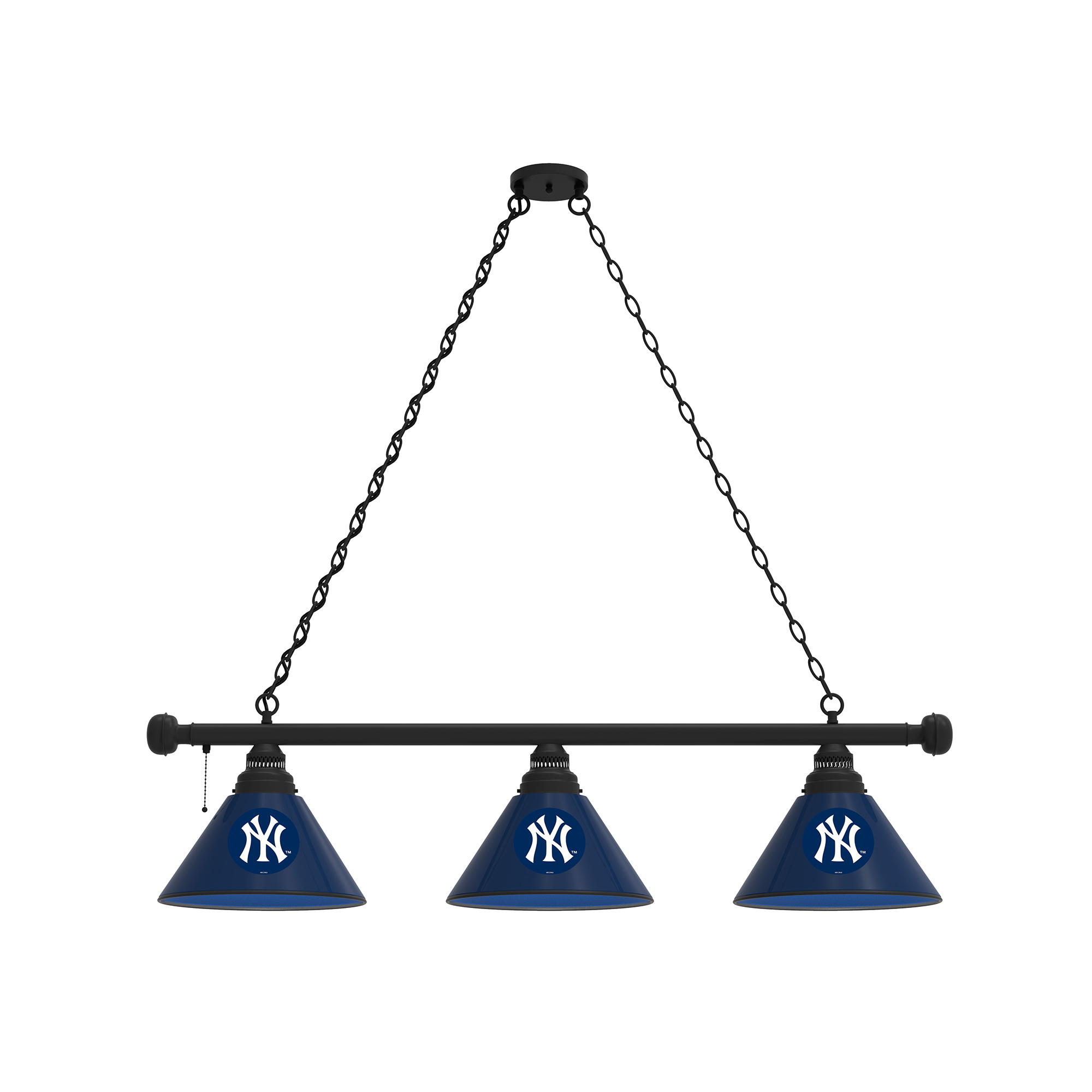 New York Yankees 3-Shade Billiard Light with Black Fixture