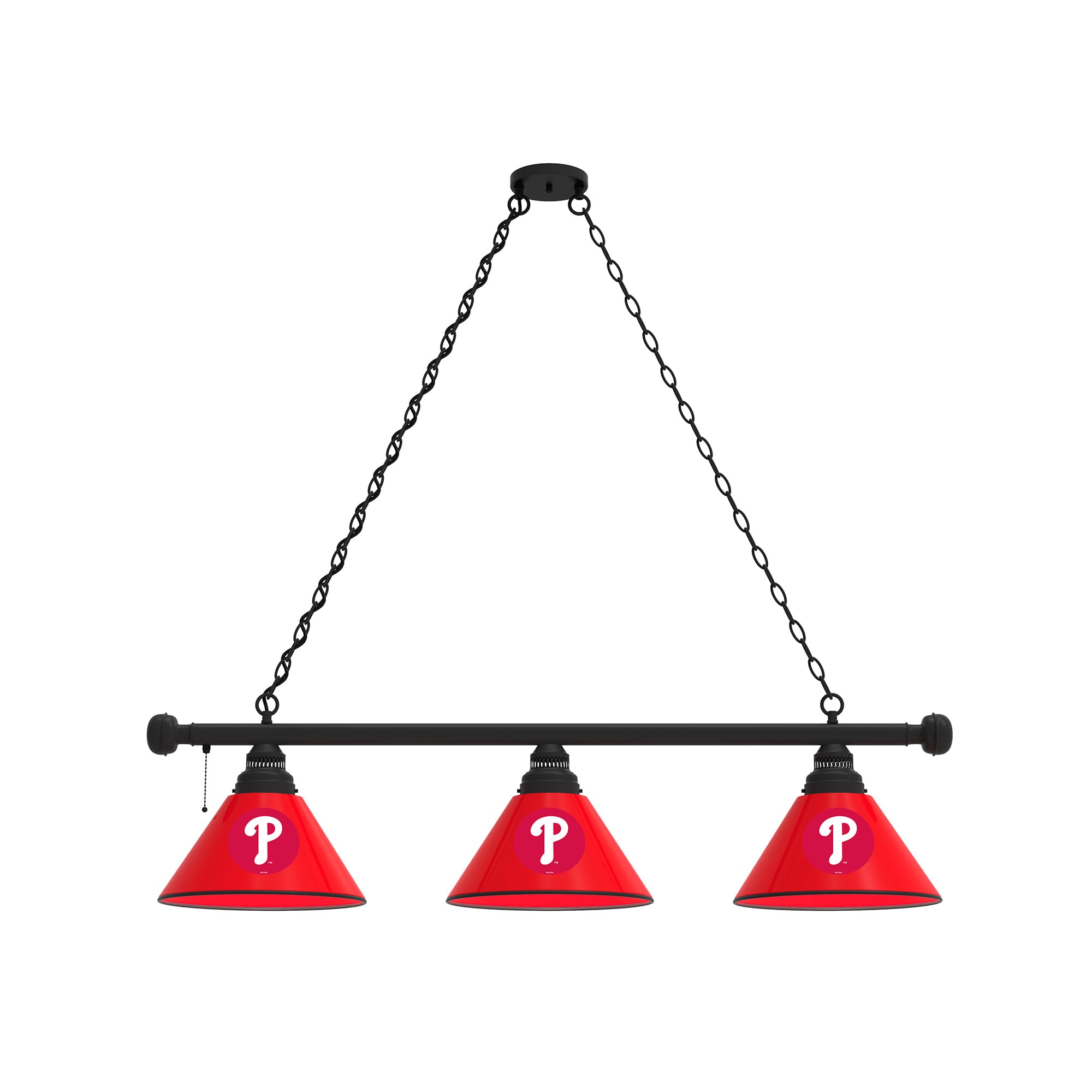 Philadelphia Phillies 3-Shade Billiard Light with Black Fixture
